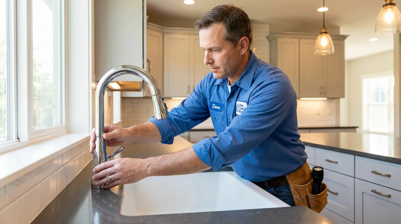 Kitchen faucet installation by Johns Plumbing LLC in Haverhill